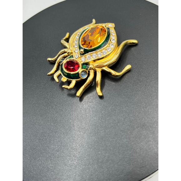 Kenneth Jay Lane KJL Vintage Spider Beetle Book Piece Rare Collectible Brooch - Picture 3 of 7
